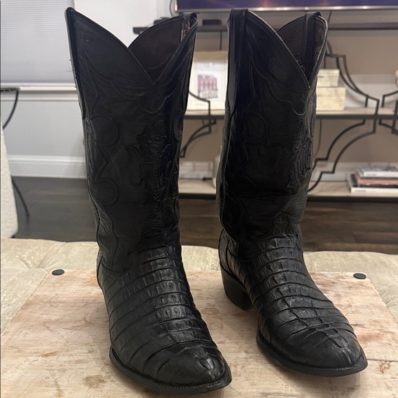 Cowtown Men’s 10.5 EE Black Alligator Cowboy Boots